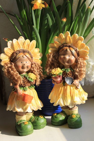 Dekofiguren Pärchen Blütenkinder