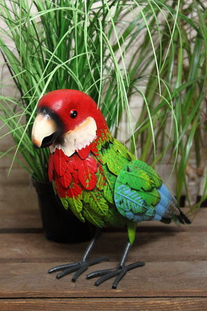 Gartendekoration Gartenfigur Papagei