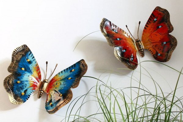 Wanddekoration Schmetterling handbemalt in versch. Farben
