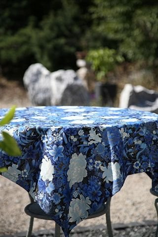 Gartentischdecke blaue Blumen