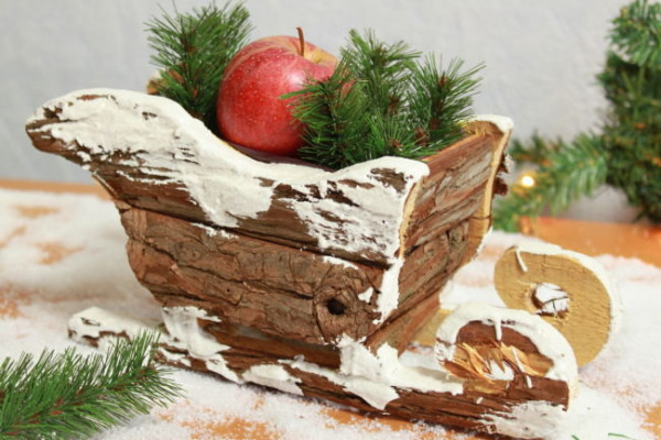 Weihnachtsdekoration Holz Schlitten