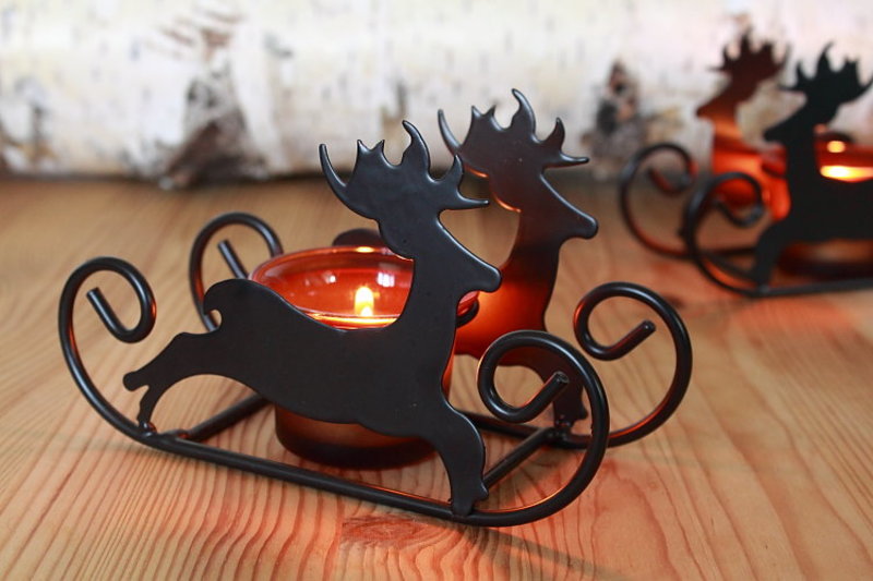 2er Set Weihnachtsdekoration Teelichthalter Rentier | Teelichter Kerzen  Kerzenhalter | Weihnachtsdekoration | Dekoration | Barbaras Dekowelt
