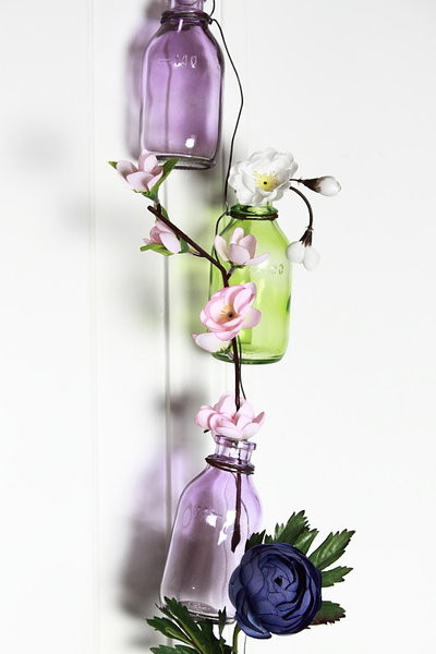 Flaschenvasen Kette grün-lila